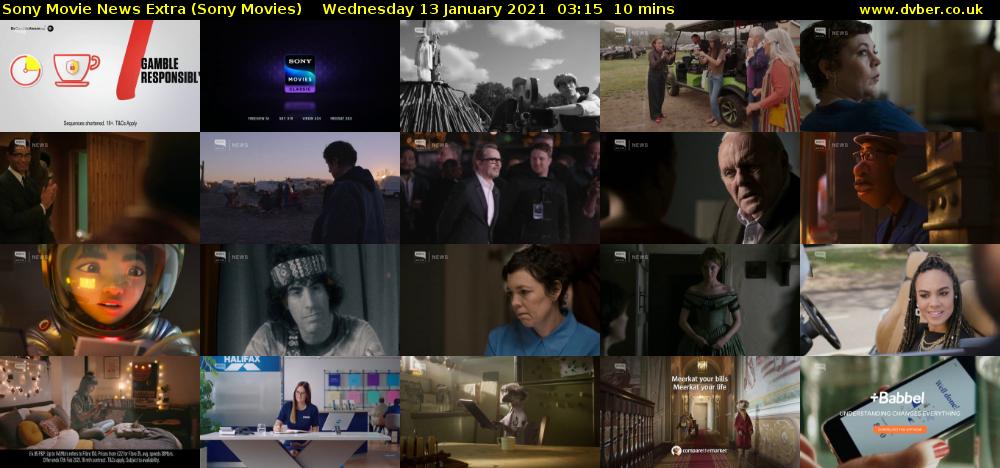 Sony Movie News Extra (Sony Movies) Wednesday 13 January 2021 03:15 - 03:25