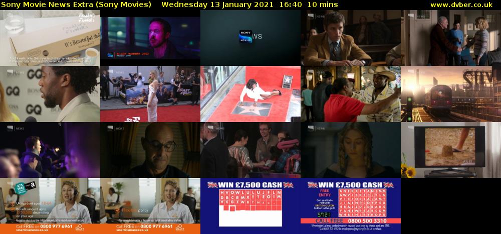 Sony Movie News Extra (Sony Movies) Wednesday 13 January 2021 16:40 - 16:50