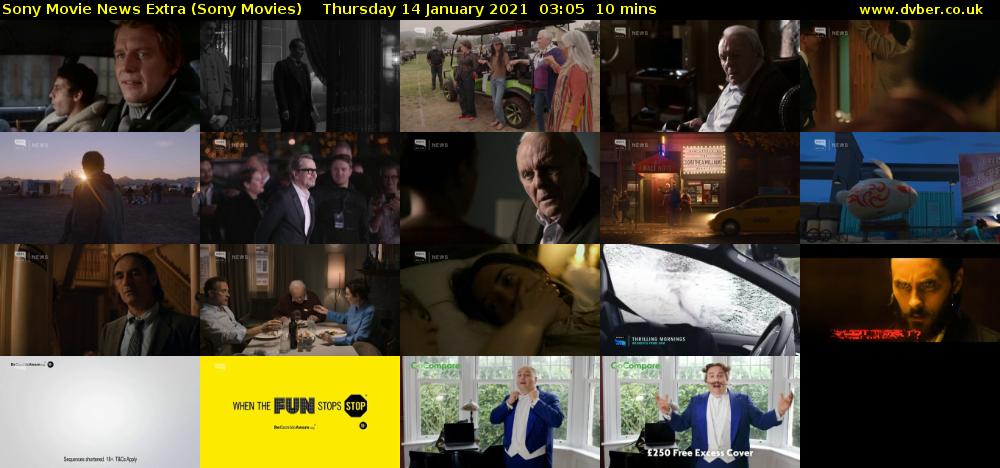 Sony Movie News Extra (Sony Movies) Thursday 14 January 2021 03:05 - 03:15