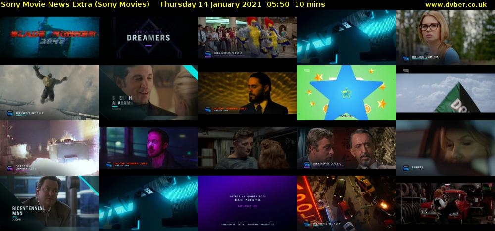 Sony Movie News Extra (Sony Movies) Thursday 14 January 2021 05:50 - 06:00