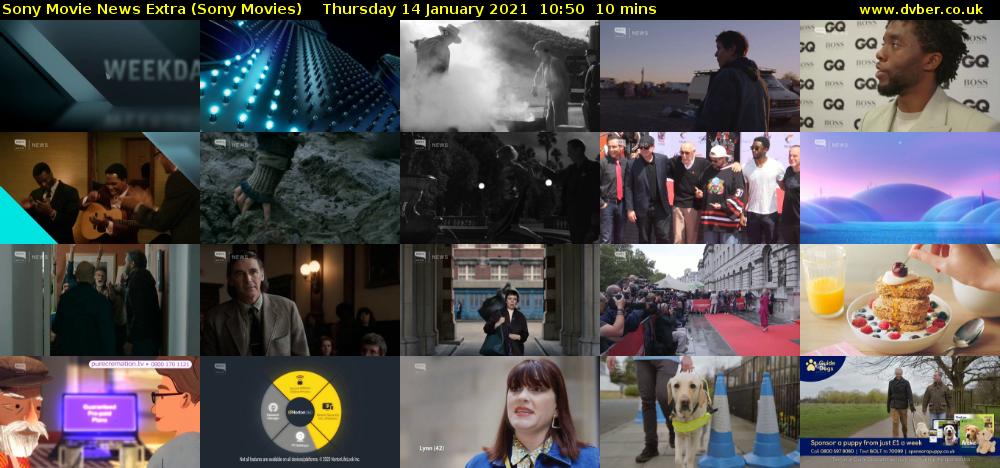 Sony Movie News Extra (Sony Movies) Thursday 14 January 2021 10:50 - 11:00