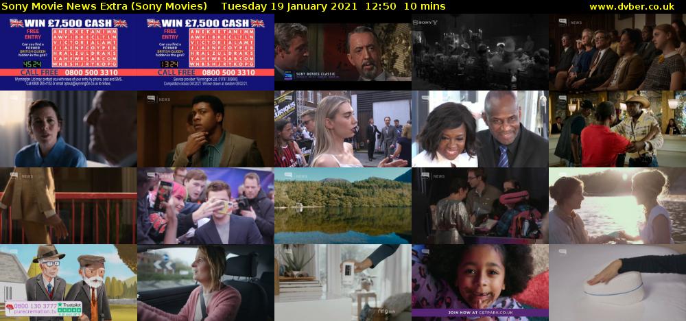 Sony Movie News Extra (Sony Movies) Tuesday 19 January 2021 12:50 - 13:00