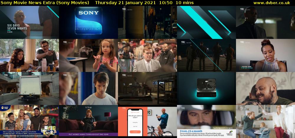 Sony Movie News Extra (Sony Movies) Thursday 21 January 2021 10:50 - 11:00