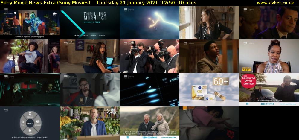 Sony Movie News Extra (Sony Movies) Thursday 21 January 2021 12:50 - 13:00