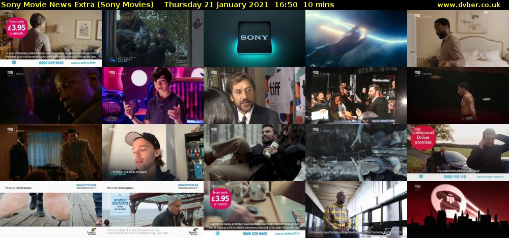 Sony Movie News Extra (Sony Movies) Thursday 21 January 2021 16:50 - 17:00