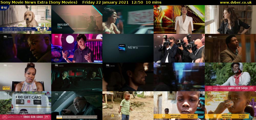 Sony Movie News Extra (Sony Movies) Friday 22 January 2021 12:50 - 13:00