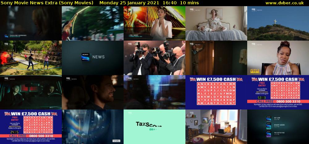 Sony Movie News Extra (Sony Movies) Monday 25 January 2021 16:40 - 16:50