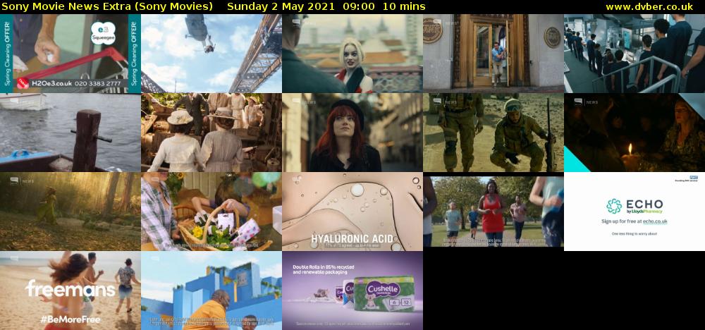 Sony Movie News Extra (Sony Movies) Sunday 2 May 2021 09:00 - 09:10
