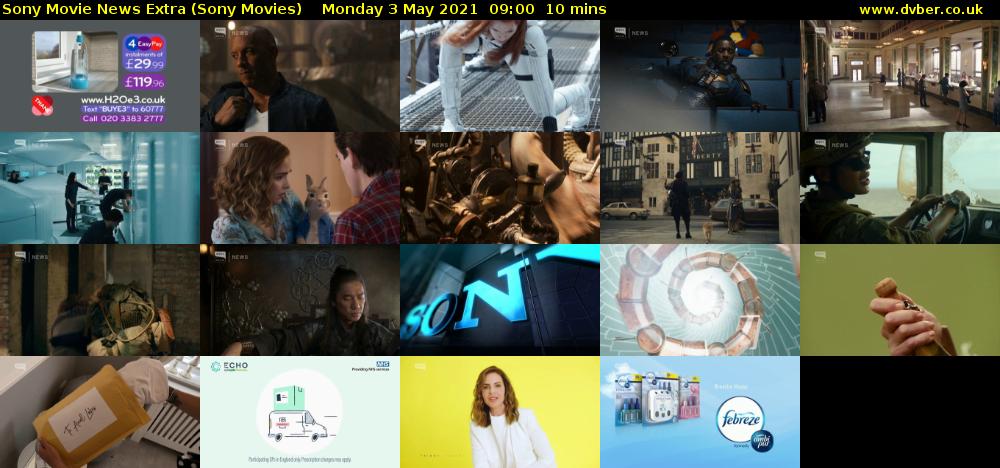 Sony Movie News Extra (Sony Movies) Monday 3 May 2021 09:00 - 09:10