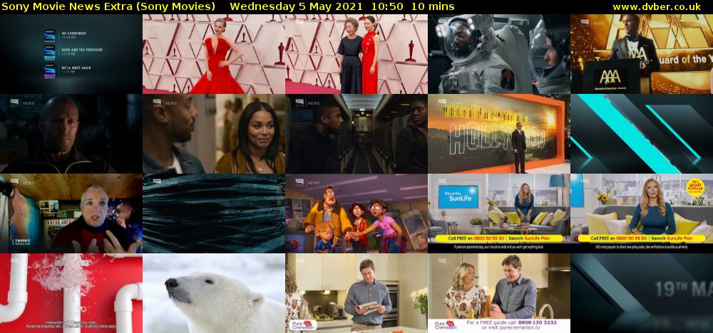 Sony Movie News Extra (Sony Movies) Wednesday 5 May 2021 10:50 - 11:00
