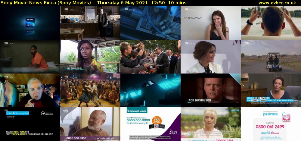 Sony Movie News Extra (Sony Movies) Thursday 6 May 2021 12:50 - 13:00