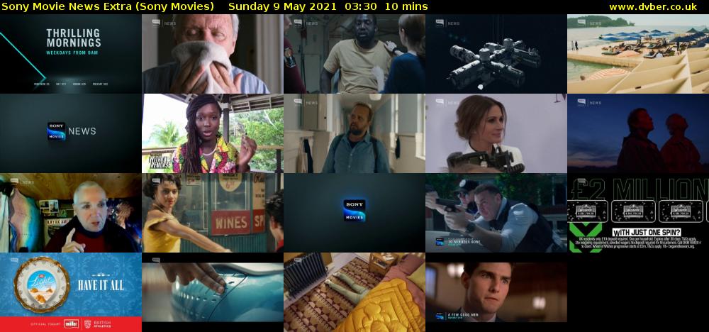 Sony Movie News Extra (Sony Movies) Sunday 9 May 2021 03:30 - 03:40
