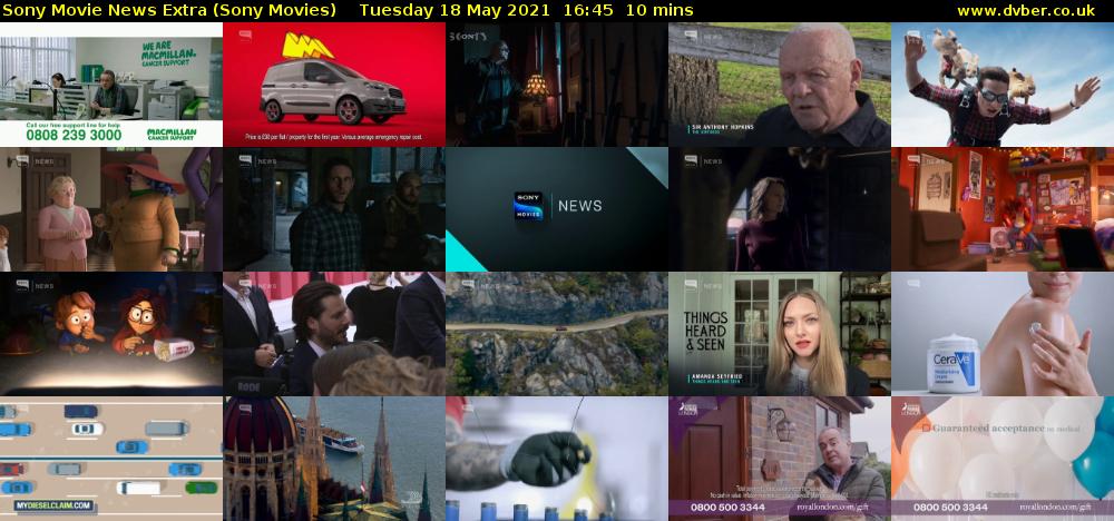Sony Movie News Extra (Sony Movies) Tuesday 18 May 2021 16:45 - 16:55