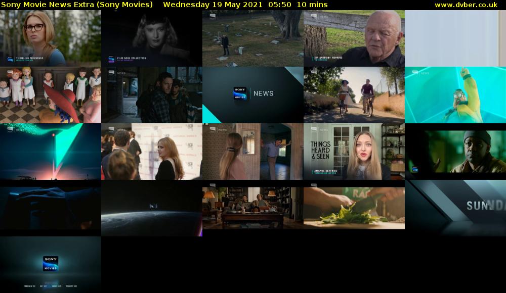 Sony Movie News Extra (Sony Movies) Wednesday 19 May 2021 05:50 - 06:00