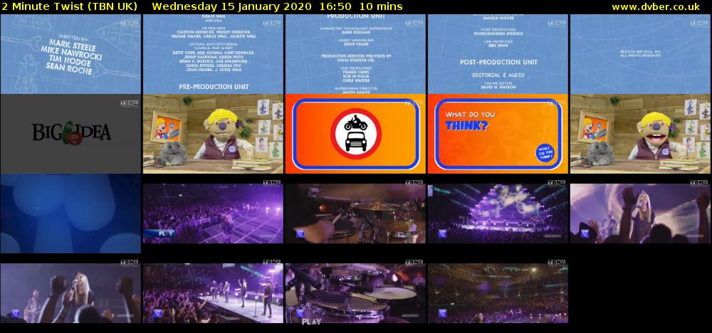 2 Minute Twist (TBN UK) Wednesday 15 January 2020 16:50 - 17:00