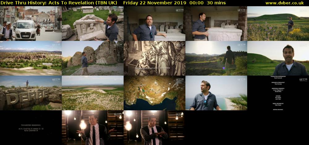 Drive Thru History: Acts To Revelation (TBN UK) Friday 22 November 2019 00:00 - 00:30