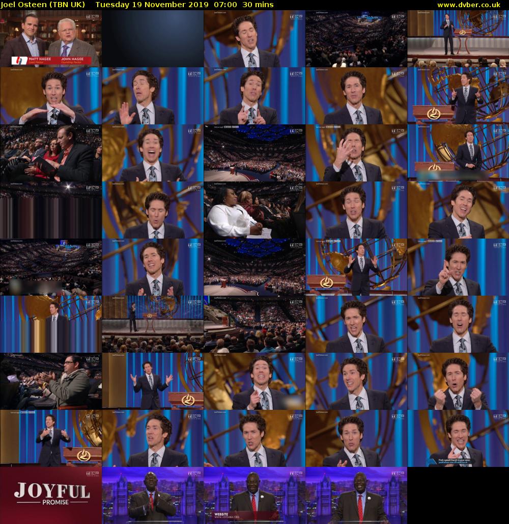 Joel Osteen (TBN UK) Tuesday 19 November 2019 07:00 - 07:30