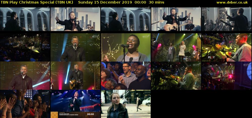 TBN Play Christmas Special (TBN UK) Sunday 15 December 2019 00:00 - 00:30