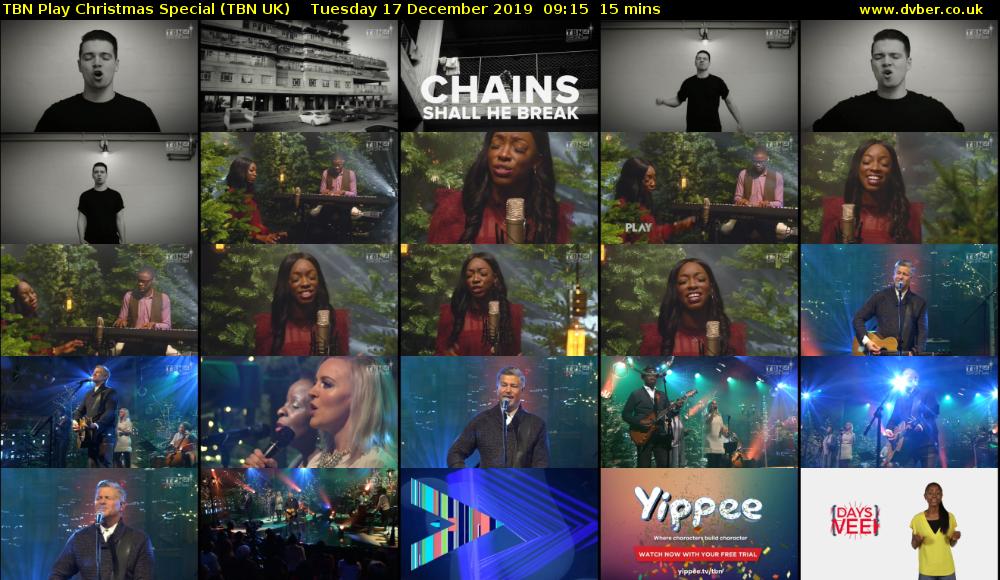 TBN Play Christmas Special (TBN UK) Tuesday 17 December 2019 09:15 - 09:30