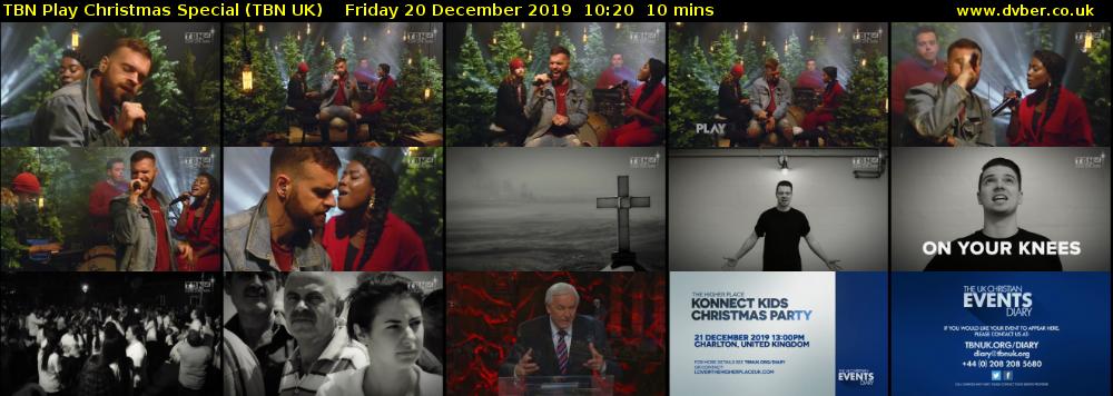 TBN Play Christmas Special (TBN UK) Friday 20 December 2019 10:20 - 10:30