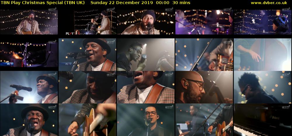 TBN Play Christmas Special (TBN UK) Sunday 22 December 2019 00:00 - 00:30