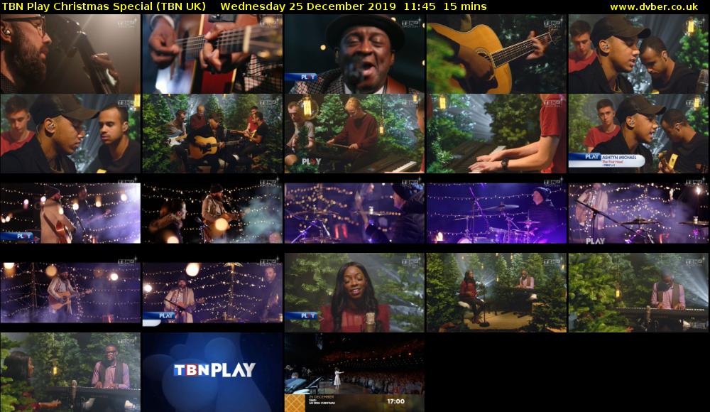 TBN Play Christmas Special (TBN UK) Wednesday 25 December 2019 11:45 - 12:00