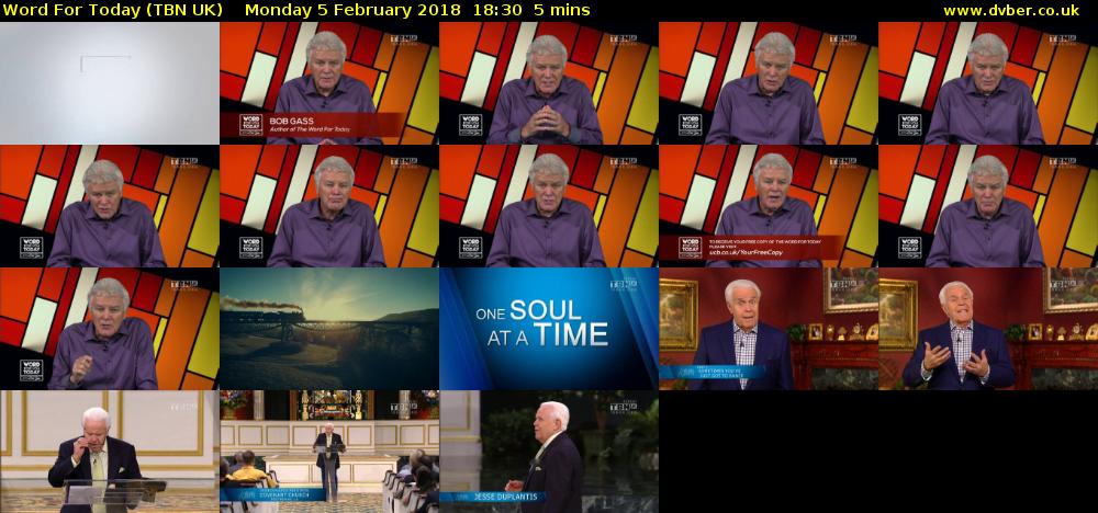 Word For Today (TBN UK) Monday 5 February 2018 18:30 - 18:35