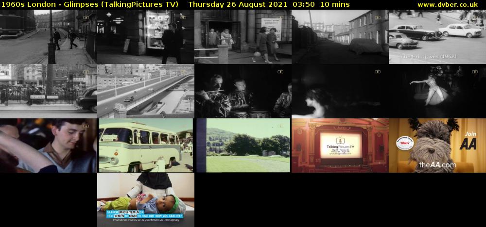 1960s London - Glimpses (TalkingPictures TV) Thursday 26 August 2021 03:50 - 04:00