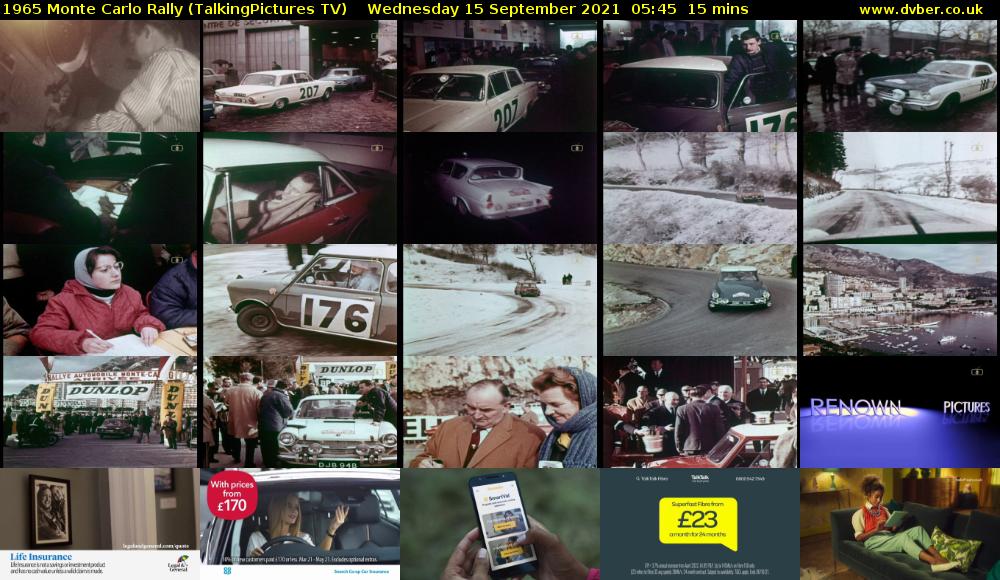 1965 Monte Carlo Rally (TalkingPictures TV) Wednesday 15 September 2021 05:45 - 06:00