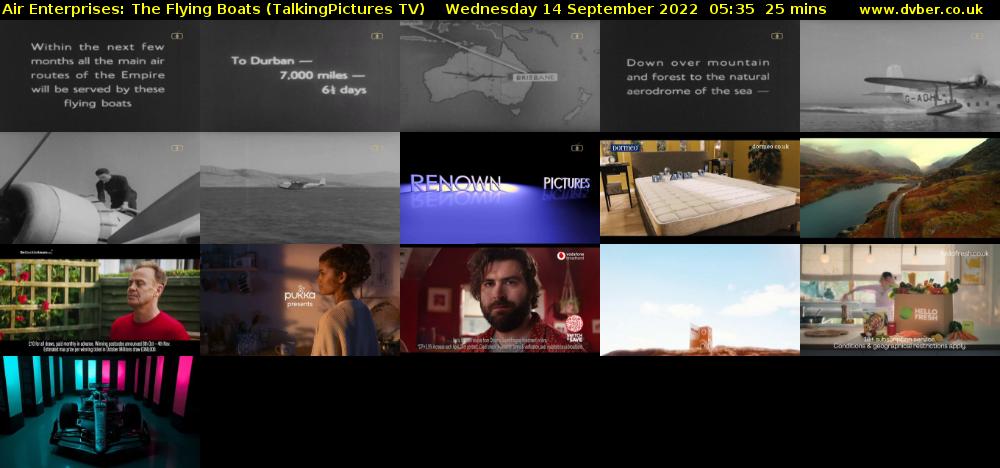Air Enterprises: The Flying Boats (TalkingPictures TV) Wednesday 14 September 2022 05:35 - 06:00