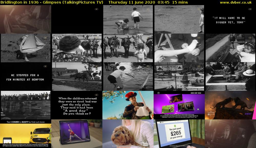 Bridlington in 1936 - Glimpses (TalkingPictures TV) Thursday 11 June 2020 03:45 - 04:00