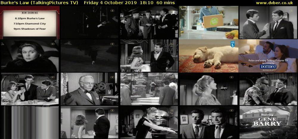 Burke's Law (TalkingPictures TV) Friday 4 October 2019 18:10 - 19:10