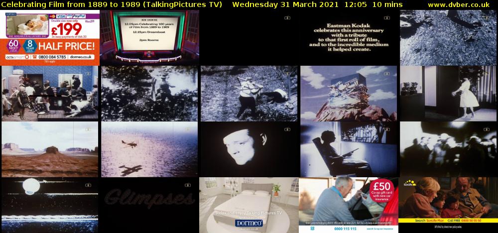 Celebrating Film from 1889 to 1989 (TalkingPictures TV) Wednesday 31 March 2021 12:05 - 12:15