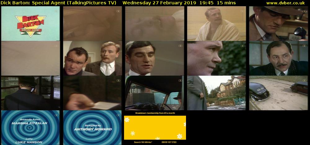 Dick Barton: Special Agent (TalkingPictures TV) Wednesday 27 February 2019 19:45 - 20:00