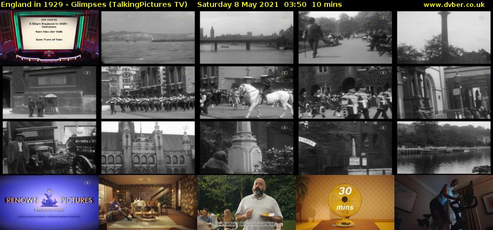 England in 1929 - Glimpses (TalkingPictures TV) Saturday 8 May 2021 03:50 - 04:00