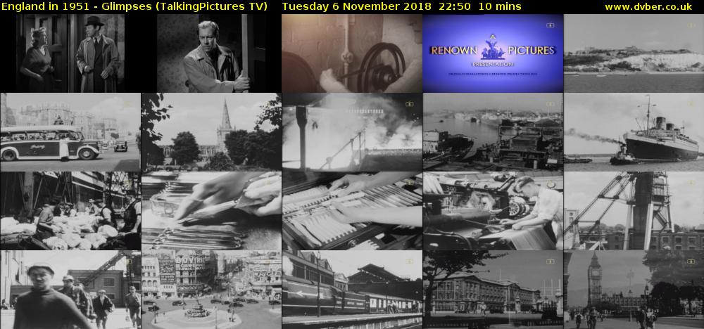 England in 1951 - Glimpses (TalkingPictures TV) Tuesday 6 November 2018 22:50 - 23:00