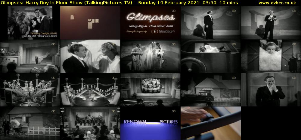 Glimpses: Harry Roy In Floor Show (TalkingPictures TV) Sunday 14 February 2021 03:50 - 04:00