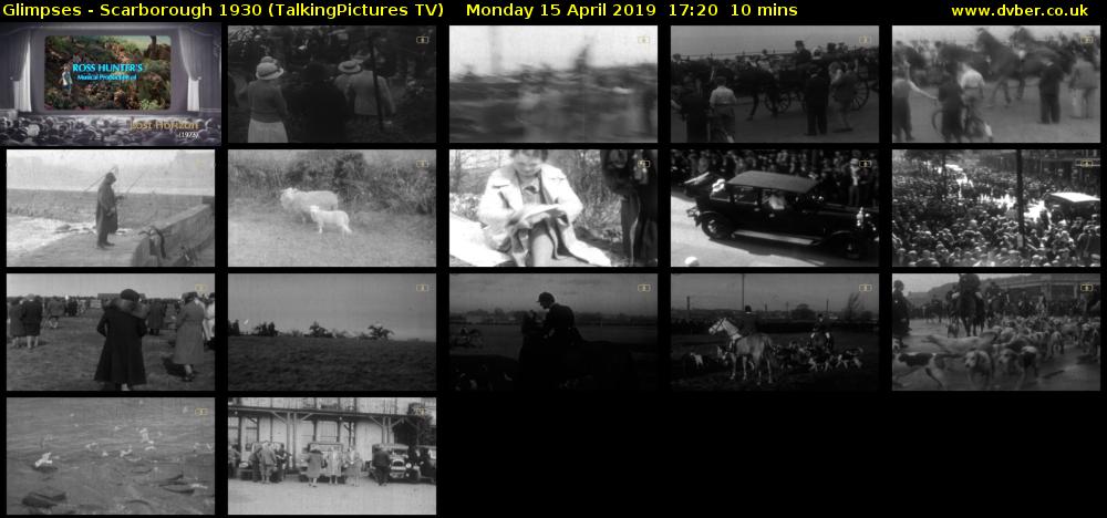 Glimpses - Scarborough 1930 (TalkingPictures TV) Monday 15 April 2019 17:20 - 17:30