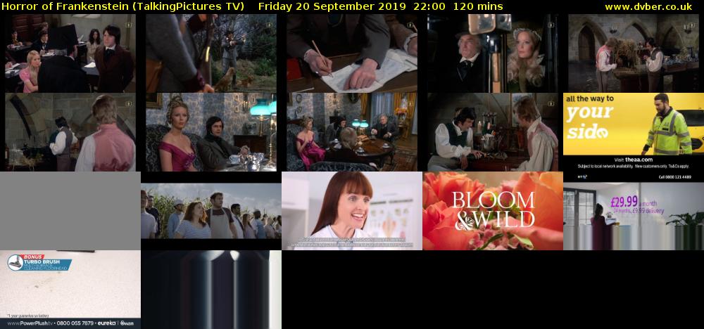 Horror of Frankenstein (TalkingPictures TV) Friday 20 September 2019 22:00 - 00:00