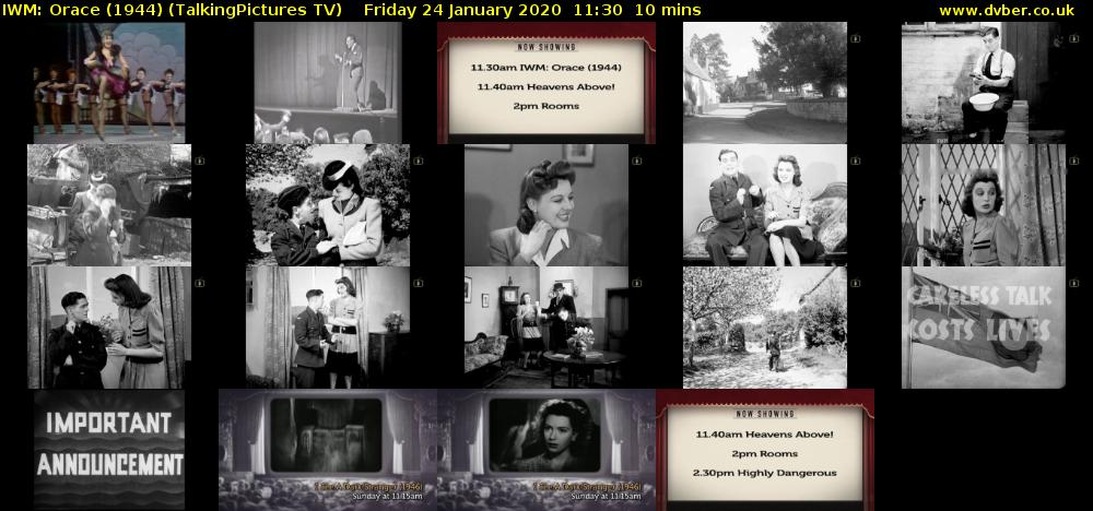 IWM: Orace (1944) (TalkingPictures TV) Friday 24 January 2020 11:30 - 11:40