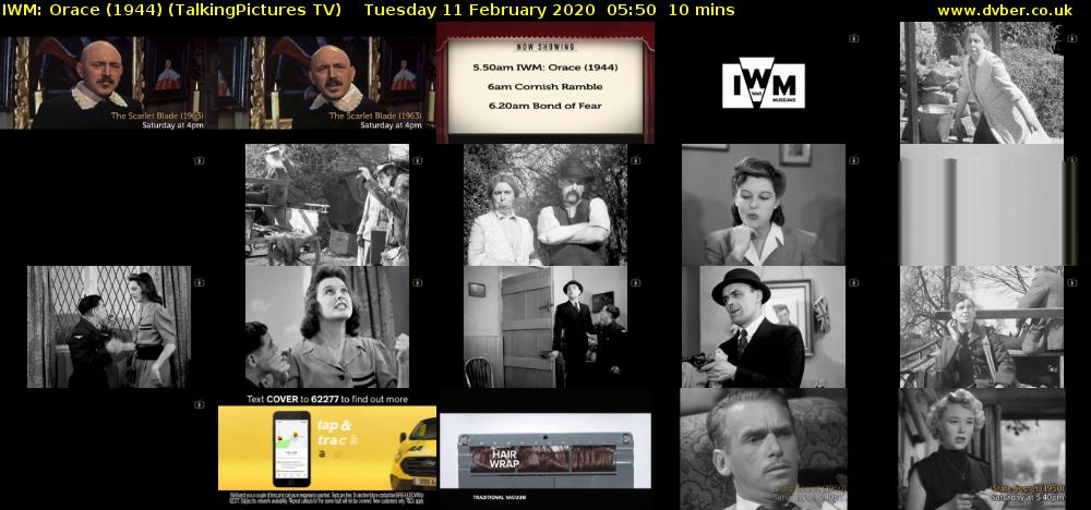 IWM: Orace (1944) (TalkingPictures TV) Tuesday 11 February 2020 05:50 - 06:00