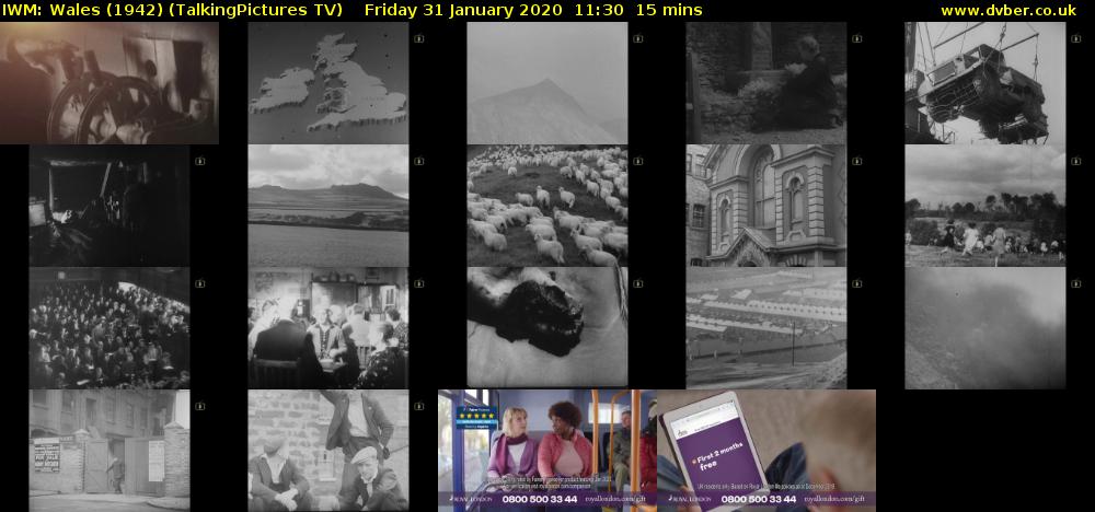 IWM: Wales (1942) (TalkingPictures TV) Friday 31 January 2020 11:30 - 11:45