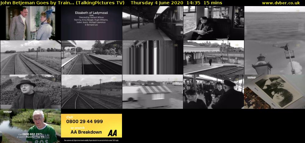 John Betjeman Goes by Train... (TalkingPictures TV) Thursday 4 June 2020 14:35 - 14:50
