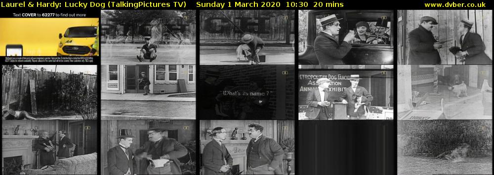 Laurel & Hardy: Lucky Dog (TalkingPictures TV) Sunday 1 March 2020 10:30 - 10:50
