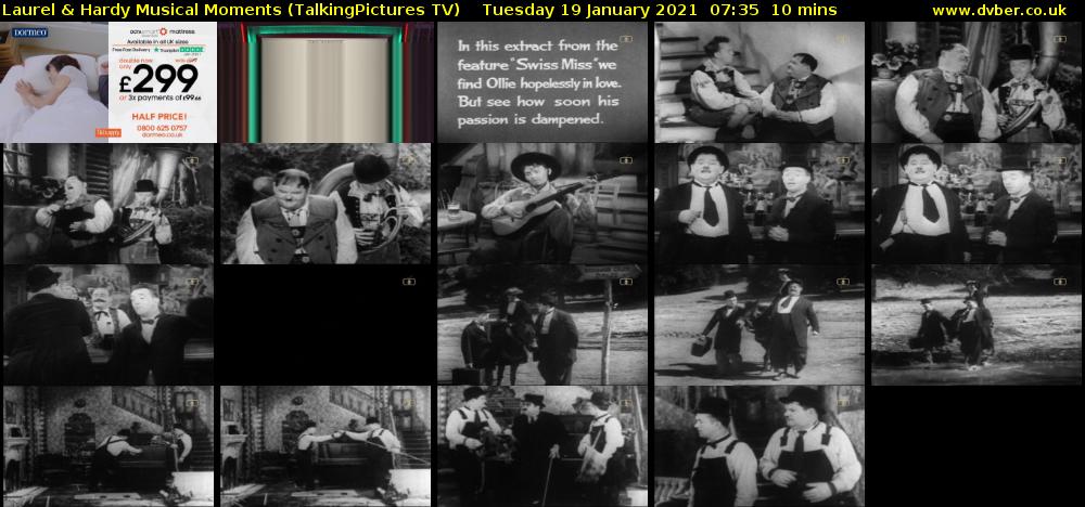 Laurel & Hardy Musical Moments (TalkingPictures TV) Tuesday 19 January 2021 07:35 - 07:45
