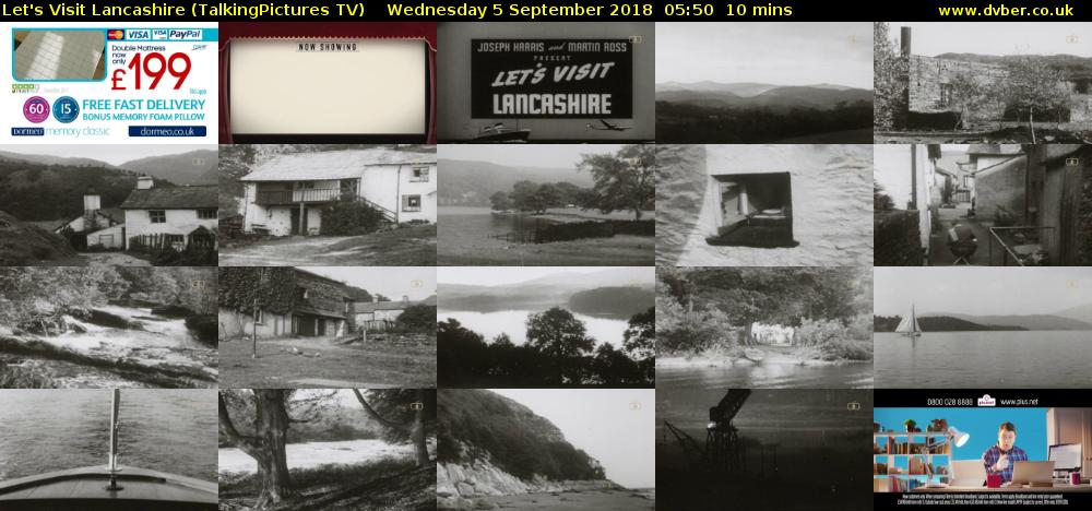 Let's Visit Lancashire (TalkingPictures TV) Wednesday 5 September 2018 05:50 - 06:00
