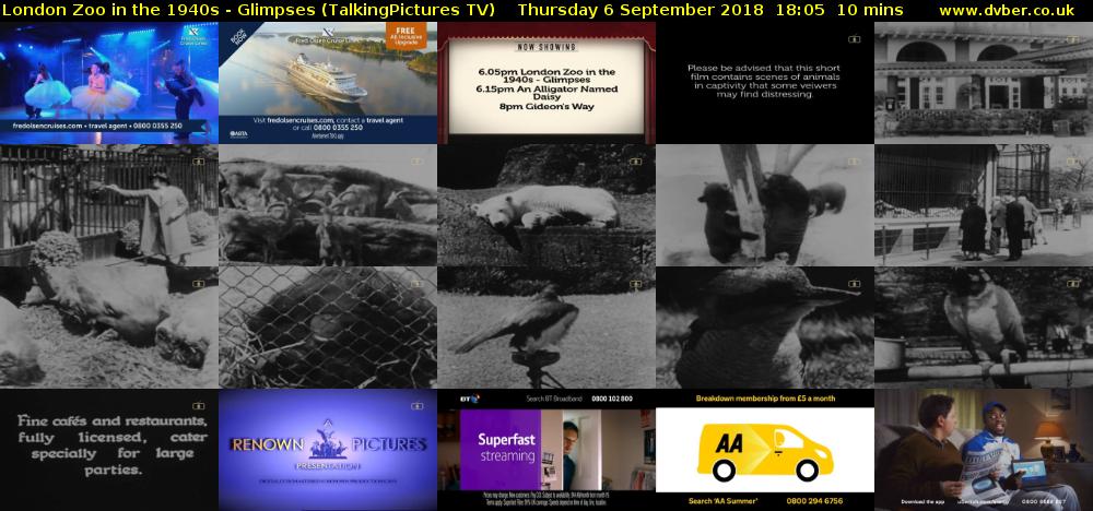 London Zoo in the 1940s - Glimpses (TalkingPictures TV) Thursday 6 September 2018 18:05 - 18:15
