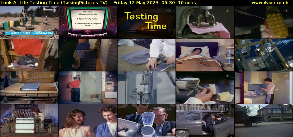 Look At Life Testing Time (TalkingPictures TV) Friday 12 May 2023 06:30 - 06:40