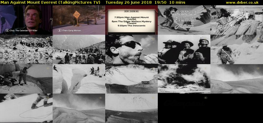 Man Against Mount Everest (TalkingPictures TV) Tuesday 26 June 2018 19:50 - 20:00