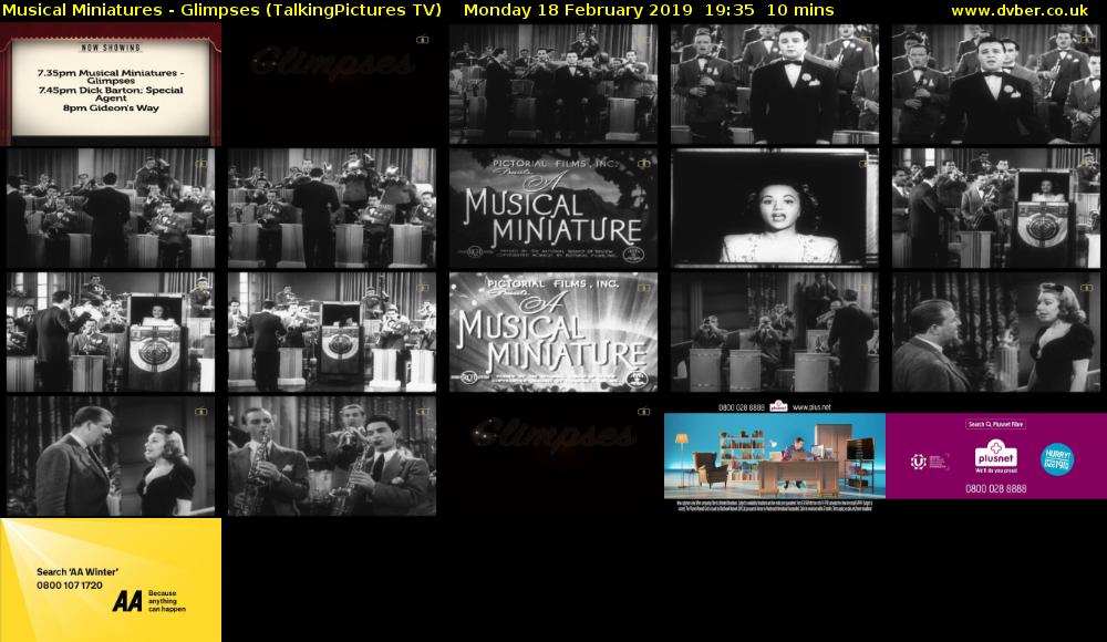 Musical Miniatures - Glimpses (TalkingPictures TV) Monday 18 February 2019 19:35 - 19:45